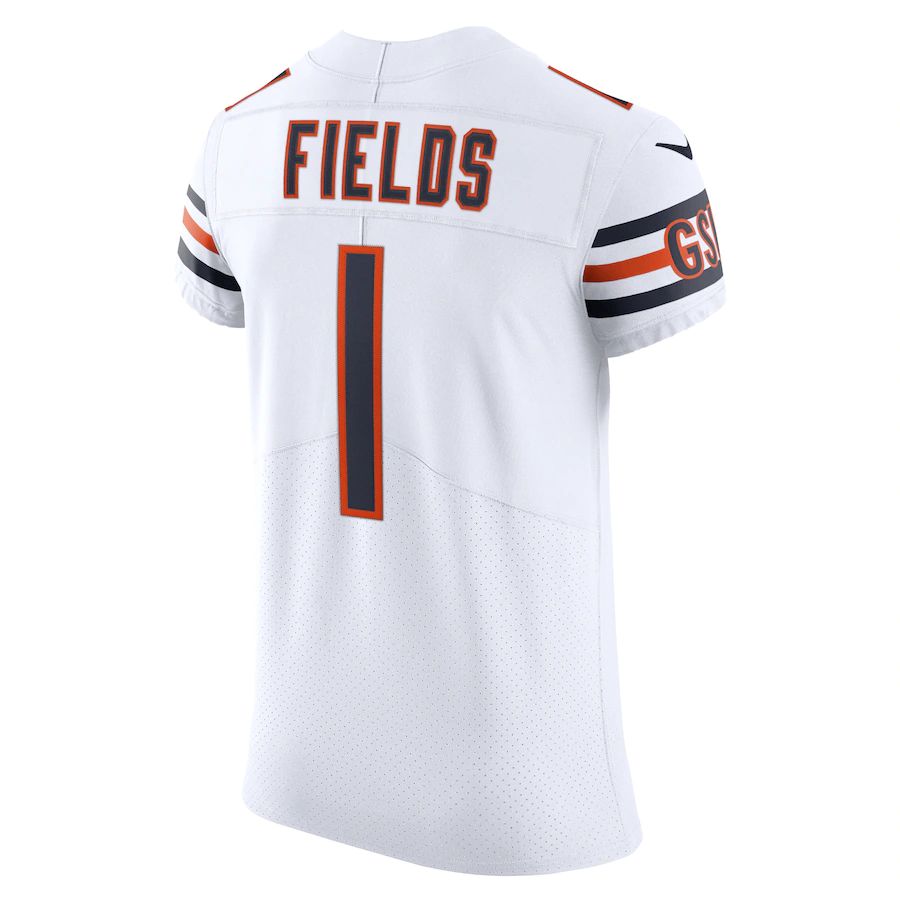 C.Bears #1 Justin Fields White Vapor Elite Jersey Stitched American Football Jerseys - Main View
