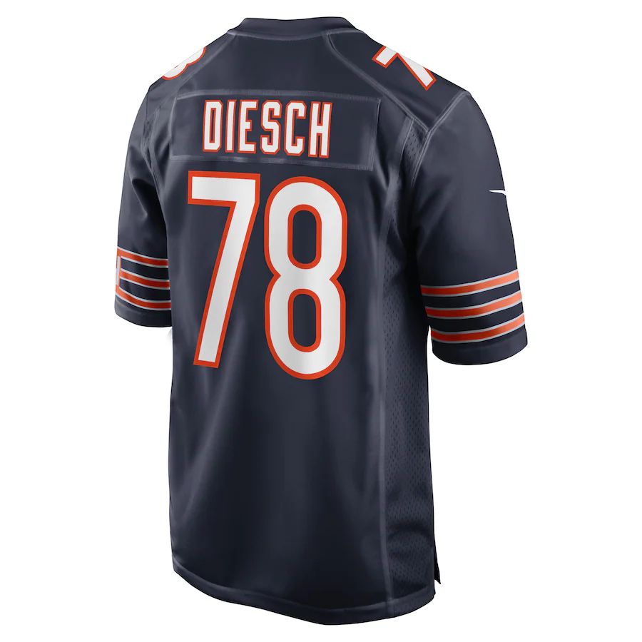 C.Bears #78 Kellen Diesch Navy Game Player Jersey Stitched American Football Jerseys - Main View