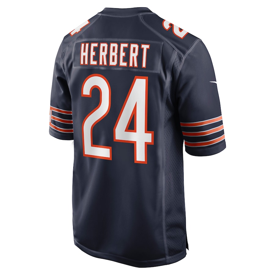C.Bears #24 Khalil Herbert Navy Game Jersey Stitched American Football Jerseys - Main View