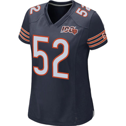 C.Bears #52 Khalil Mack Navy 100th Season Game Jersey Stitched American Football Jerseys - Main View