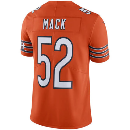 C.Bears #52 Khalil Mack Orange Vapor Limited Jersey Stitched American Football Jerseys - Main View