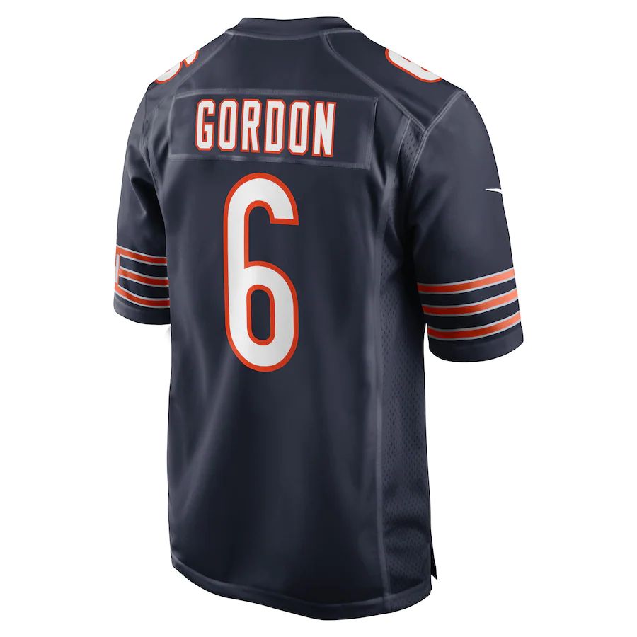 C.Bears #6 Kyler Gordon Navy Game Player Jersey Stitched American Football Jerseys - Main View