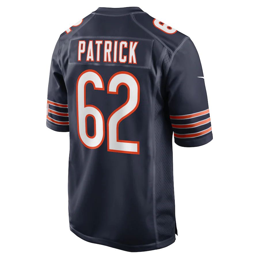 C.Bears #62 Lucas Patrick Navy Game Jersey Stitched American Football Jerseys - Main View