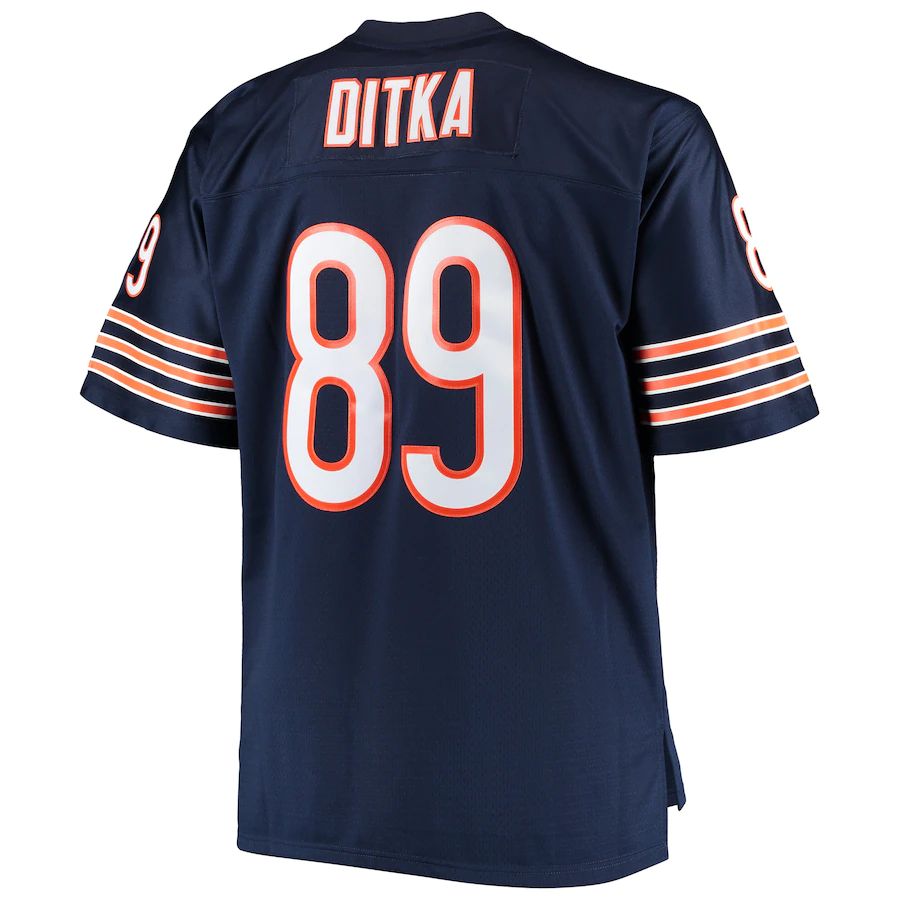 C.Bears #89 Mike Ditka Mitchell & Ness Navy Big & Tall 1966 Retired Player Replica Jersey Stitched American Football Jerseys - Main View