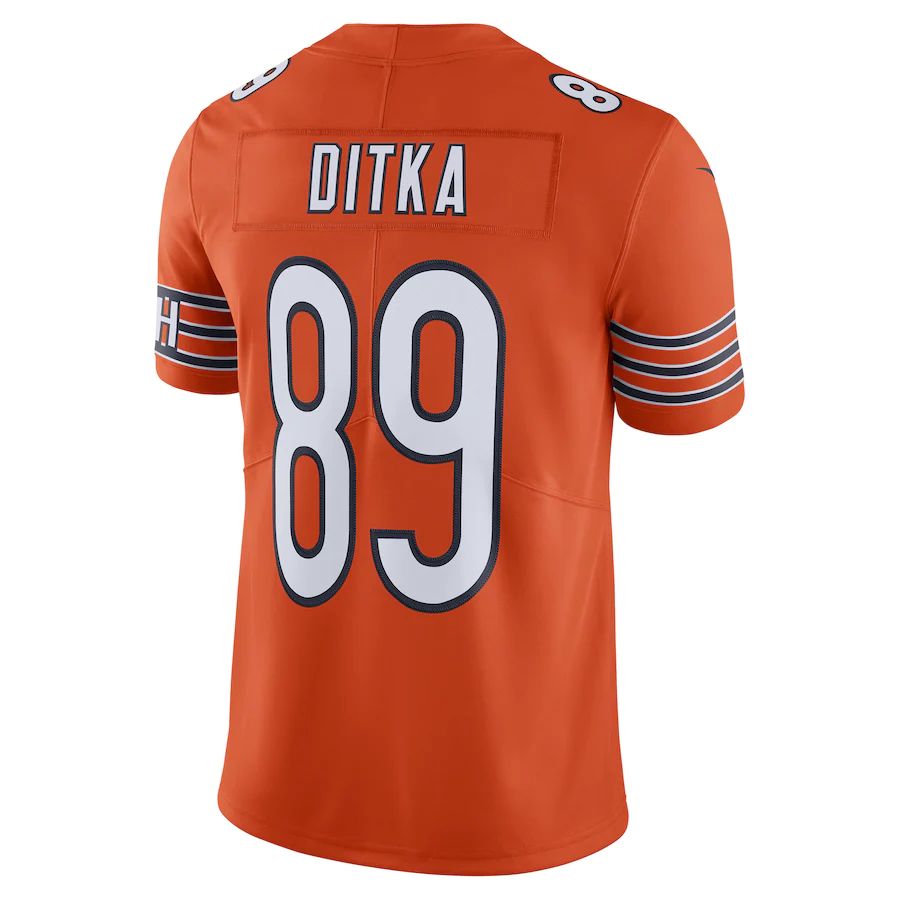 C.Bears #89 Mike Ditka Orange Alternate Vapor Untouchable Limited Retired Player Jersey Stitched American Football Jerseys - Main View