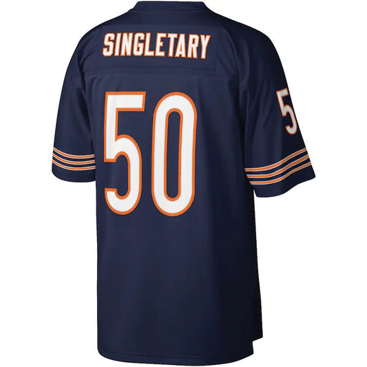 C.Bears #50 Mike Singletary Mitchell & Ness Navy Legacy Replica Jersey Stitched American Football Jerseys - Main View