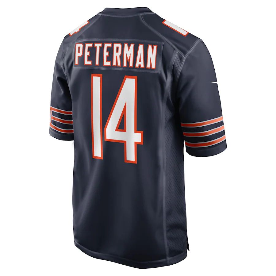 C.Bears #14 Nathan Peterman Navy Game Player Jersey Stitched American Football Jerseys - Main View