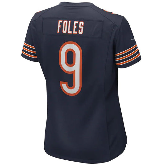 C.Bears #9 Nick Foles Navy Game Jersey Stitched American Football Jerseys - Main View