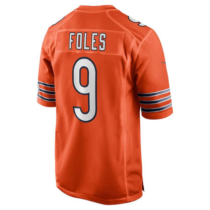 C.Bears #9 Nick Foles Orange Game Jersey Stitched American Football Jerseys - Main View