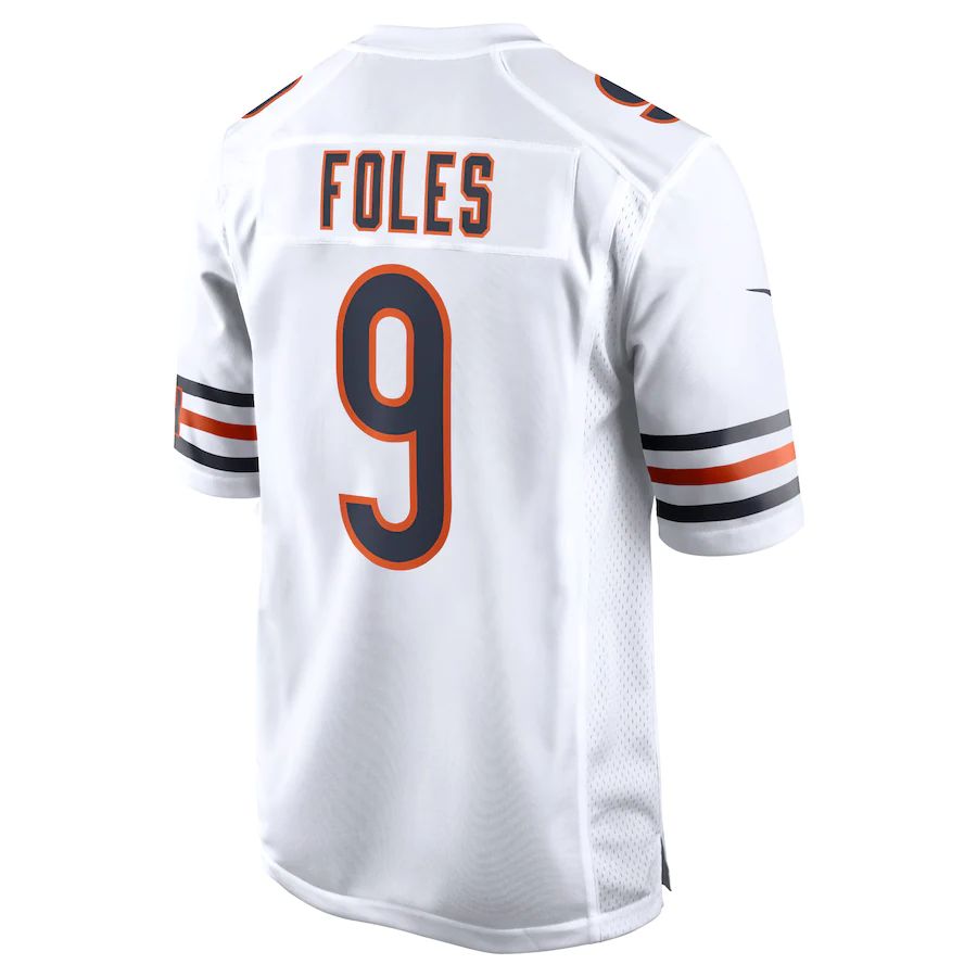C.Bears #9 Nick Foles White Game Jersey Stitched American Football Jerseys - Main View