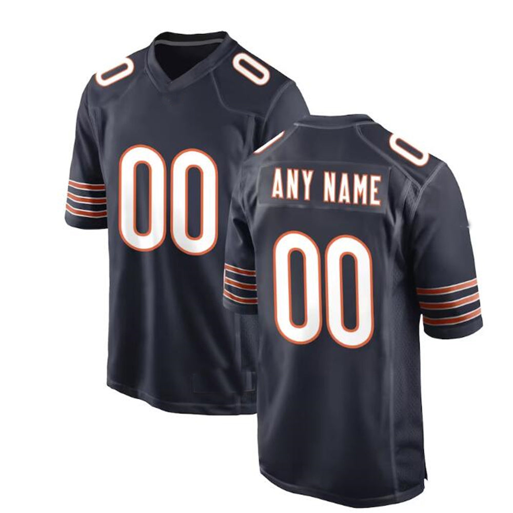 Custom C.Bears  Navy Game Jersey Stitched Jersey Football Jerseys - Main View