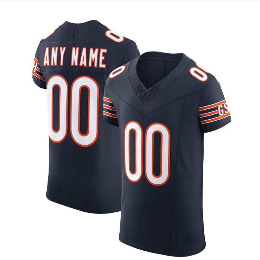 Custom C.Bears Navy Vapor F.U.S.E. Elite Jersey Stitched Jersey Football Jerseys - Main View