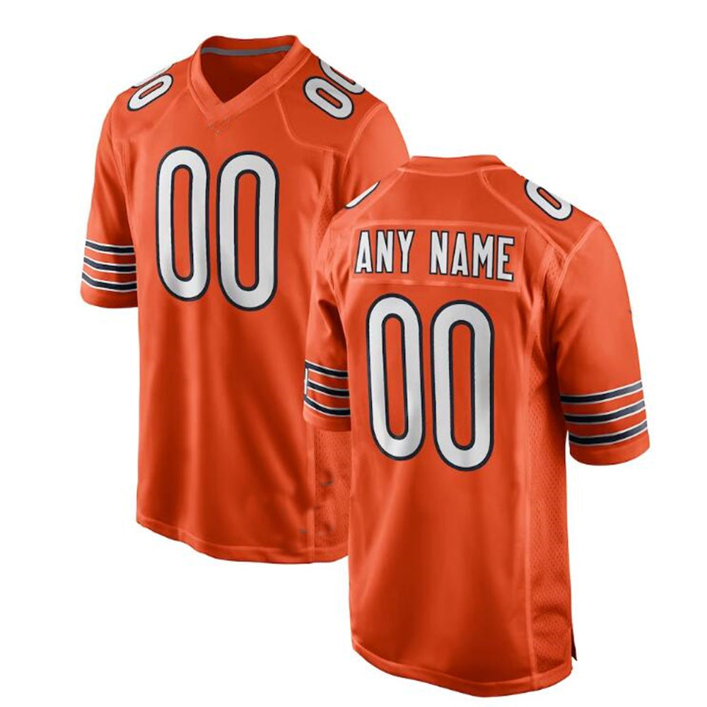 Custom C.Bears Orange Alternate Game Jersey Stitched Jersey Football Jerseys - Main View