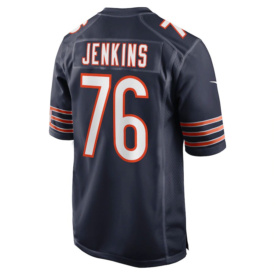 C.Bears #76 Teven Jenkins Navy Game Jersey Stitched American Football Jerseys - Main View