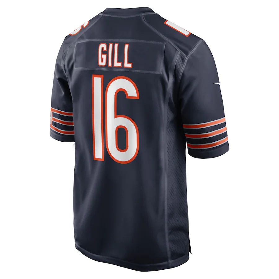 C.Bears #16 Trenton Gill Navy Game Player Jersey Stitched American Football Jerseys - Main View