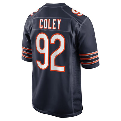 C.Bears #92 Trevon Coley Navy Game Player Jersey Stitched American Football Jerseys - Main View