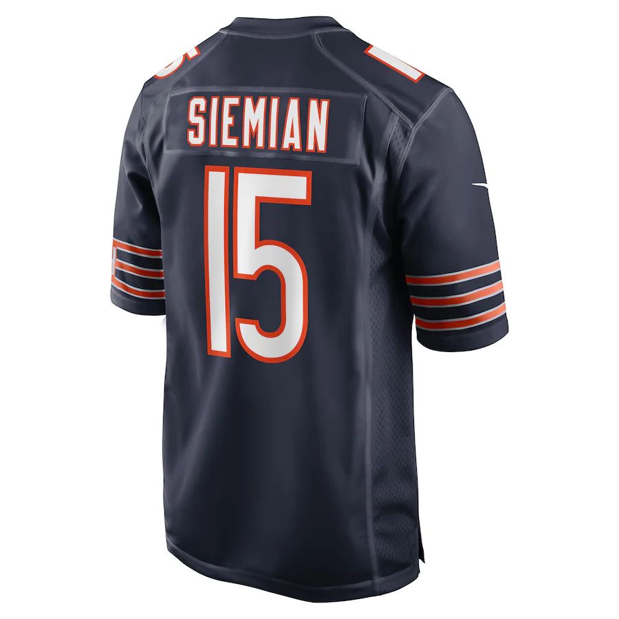 C.Bears #15 Trevor Siemian Navy Game Player Jersey Stitched American Football Jerseys - Main View
