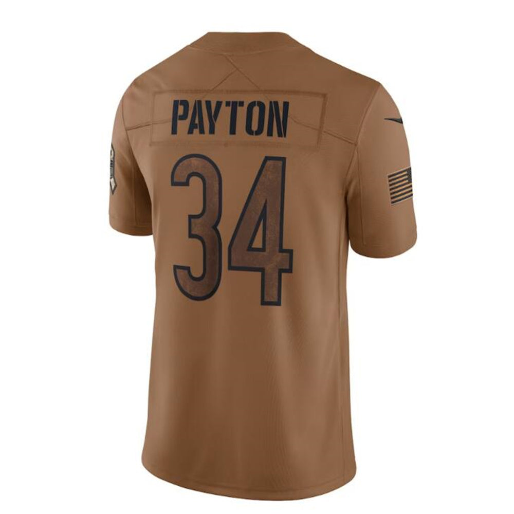 C.Bears #34 Walter Payton Brown 2023 Salute To Service Limited Jersey Stitched American Football Jerseys - Main View
