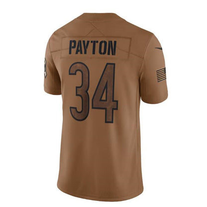 C.Bears #34 Walter Payton Brown 2023 Salute To Service Limited Jersey Stitched American Football Jerseys - Main View