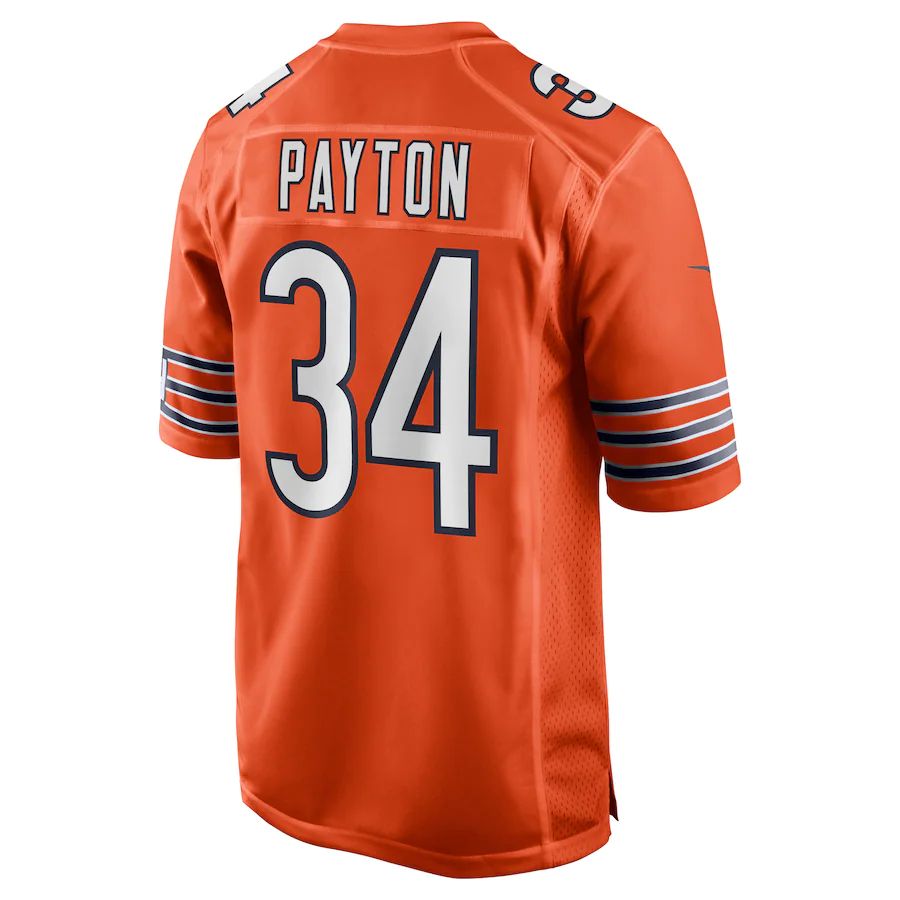 C.Bears #34 Walter Payton Orange Retired Player Jersey Stitched American Football Jerseys - Main View