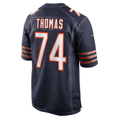 C.Bears #74 Zachary Thomas Navy Game Player Jersey Stitched American Football Jerseys - Main View