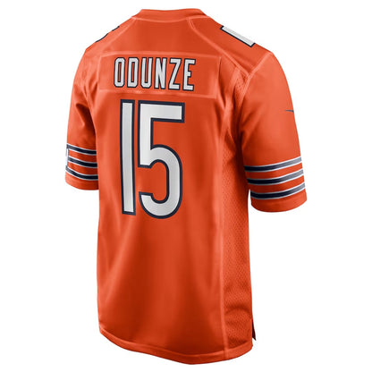 C.Bears #15 Rome Odunze Alternate Game Jersey - Orange American Football Jersey - Main View