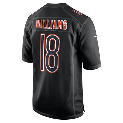 C.Bears #18 Caleb Williams Carbon Black Fashion American Football Jerseys - Main View