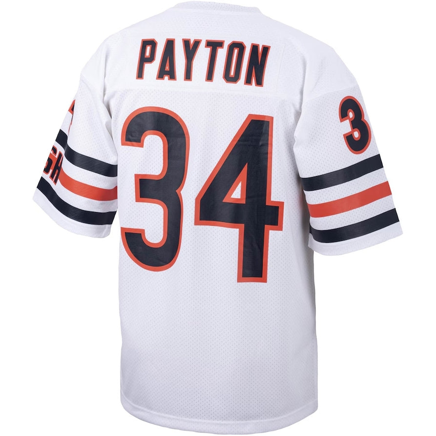 C.Bears #34 Walter Payton Mitchell & Ness Big & Tall 1985 Retired Player Replica Jersey - White American Football Jerseys - Main View