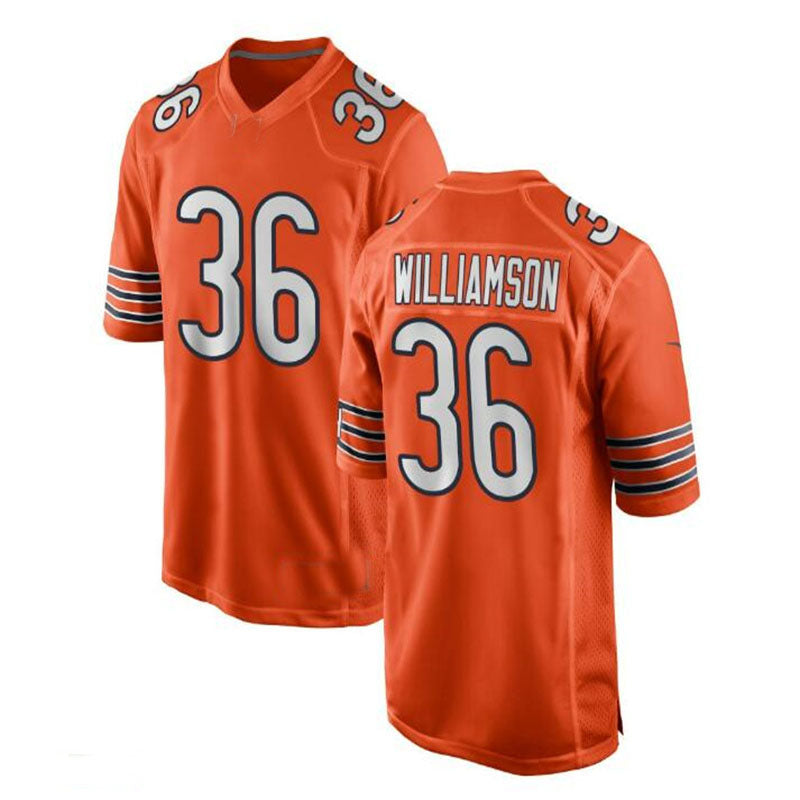 C. Bears #36 Kendall Williamson Alternate Game Jersey - Orange Stitched American Football Jerseys - Main View