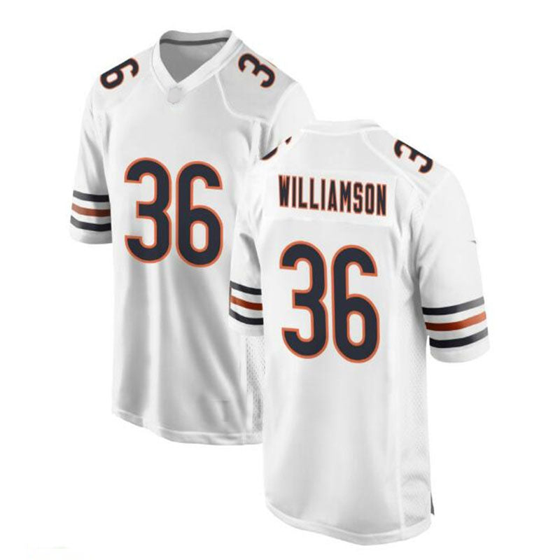 C. Bears #36 Kendall Williamson Game Jersey - White Stitched American Football Jerseys - Main View