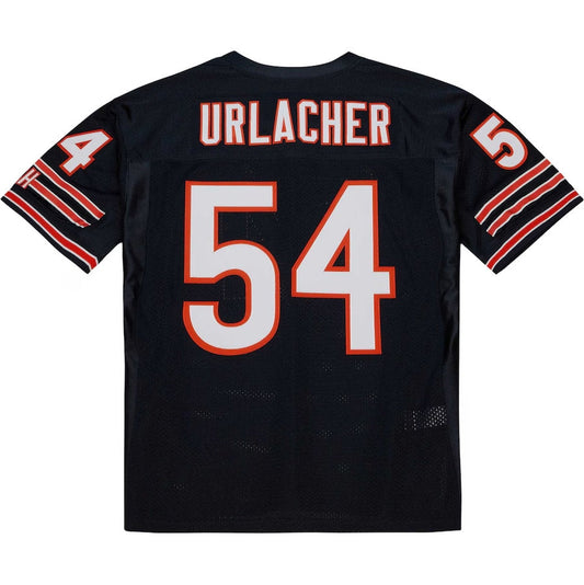 C.Bears #54 Brian Urlacher 2003 Mitchell & Ness Authentic Throwback Retired Player Jersey - Navy American Football Jerseys - Main View