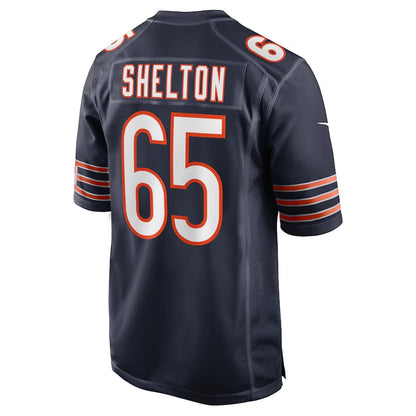 C.Bears #65 Coleman Shelton Game Jersey - Navy American Football Jerseys - Main View