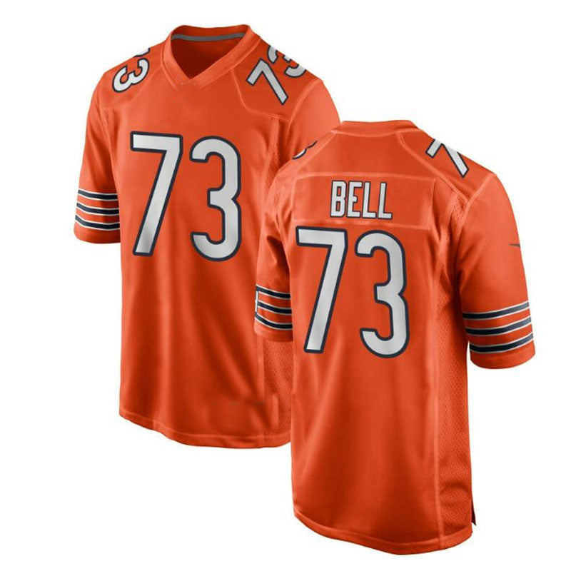 C. Bears #73 Travis Bell Alternate Game Jersey - Orange Stitched American Football Jerseys - Main View