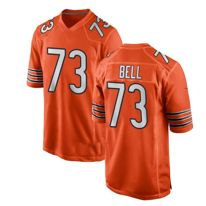 C. Bears #73 Travis Bell Alternate Game Jersey - Orange Stitched American Football Jerseys - Main View