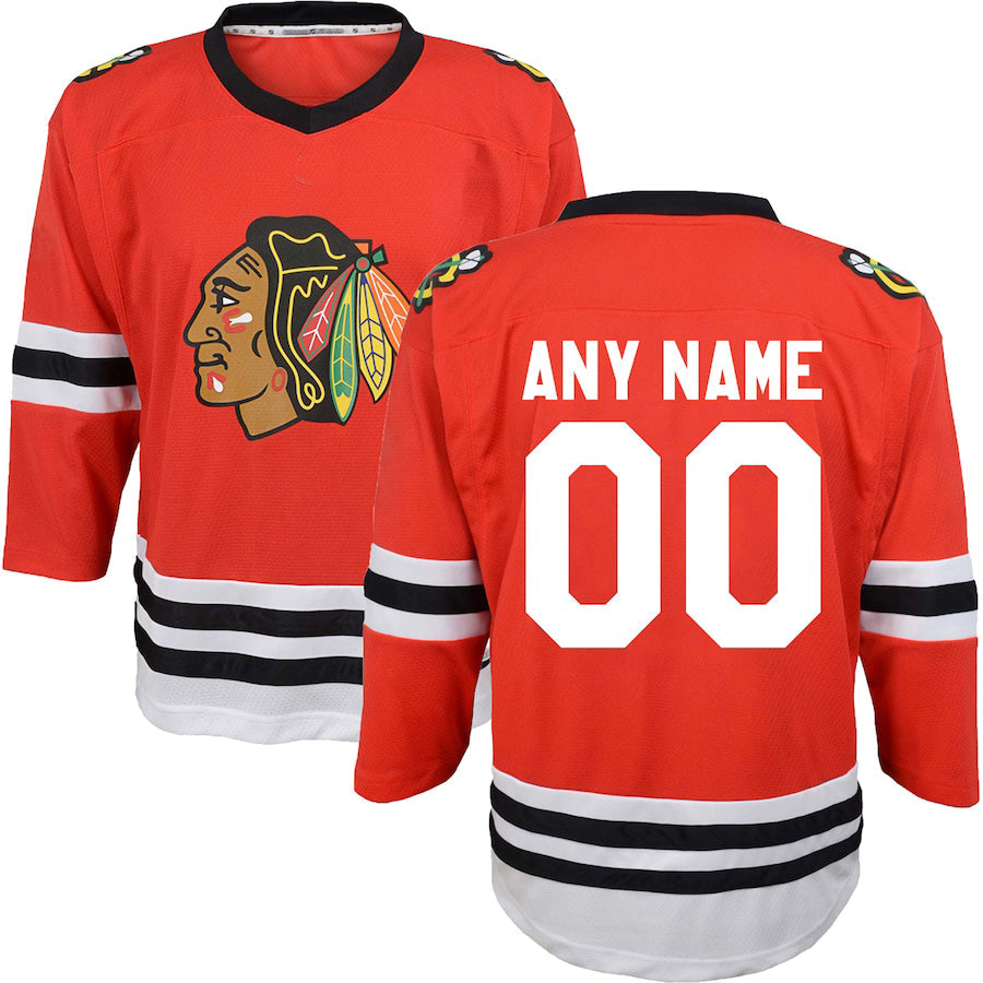 Custom C.Blackhawks Infant Replica Red Stitched American Hockey Jerseys - Main View