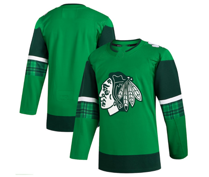 C.Blackhawks 2023 St. Patrick's Day Primegreen Authentic Jersey - Kelly Green Stitched American Hockey Jerseys - Main View