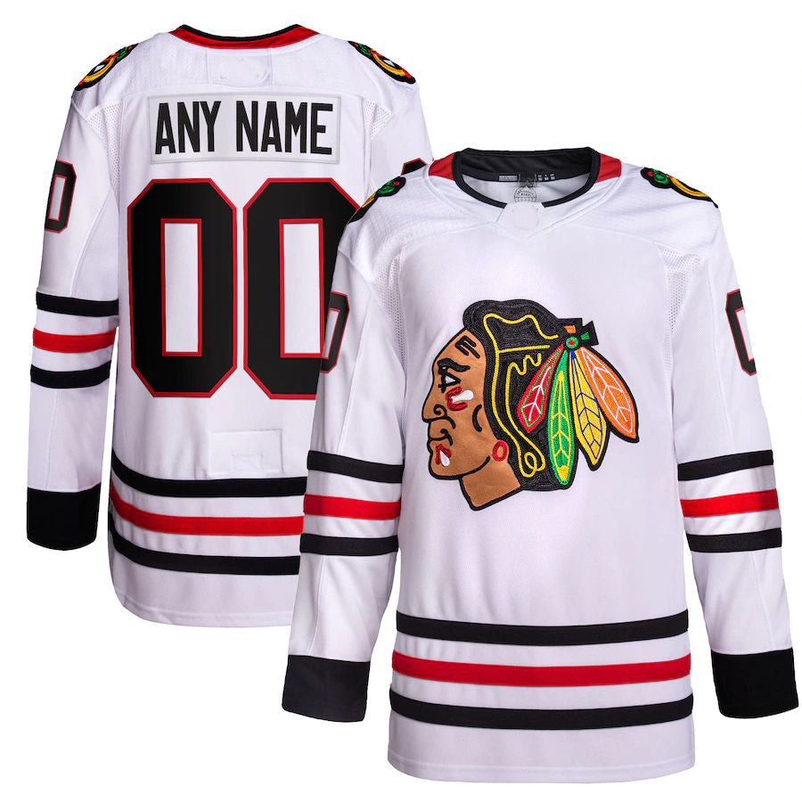 Custom C.Blackhawks Away Primegreen Authentic Pro Jersey White Stitched American Hockey Jerseys - Main View