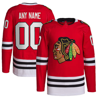 Custom C.Blackhawks Home Primegreen Authentic Pro Jersey Red Stitched American Hockey Jerseys - Main View