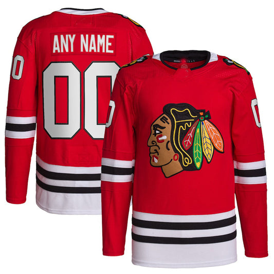 Custom C.Blackhawks Home Primegreen Authentic Pro Jersey Red Stitched American Hockey Jerseys - Main View