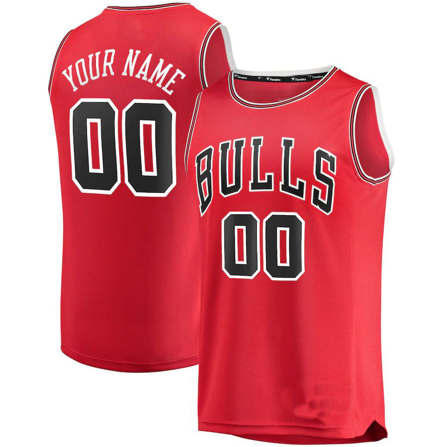 Custom C.Bulls Fanatics Branded Fast Break Replica Jersey Red Icon Edition Statement Edition American Stitched Basketball Jersey - Main View
