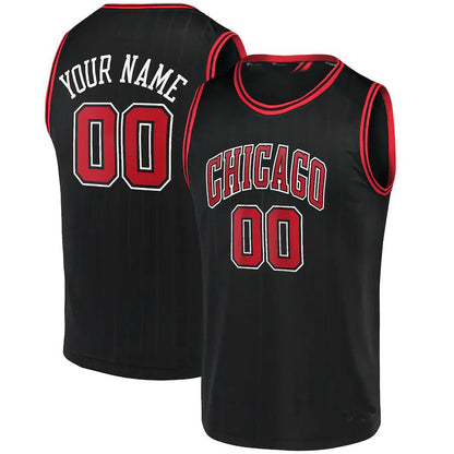 Custom C.Bulls Fanatics Branded Fast Break Replica Jersey Black Statement Edition American Stitched Basketball Jersey - Main View
