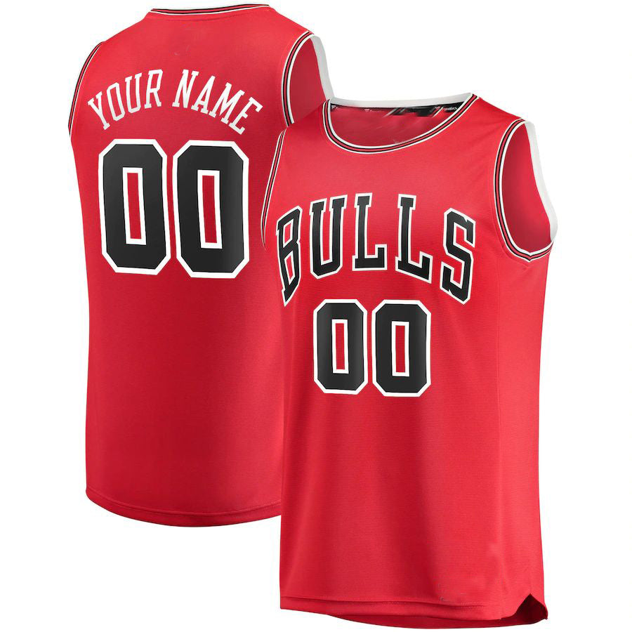 Custom C.Bulls Branded Fast Break Replica Jersey  Red Icon Edition Statement Edition American Stitched Basketball Jersey - Main View