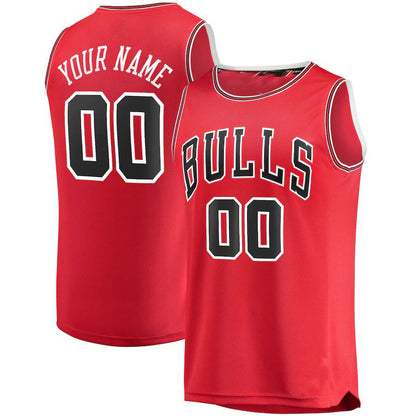Custom C.Bulls Branded Fast Break Replica Jersey  Red Icon Edition Statement Edition American Stitched Basketball Jersey - Main View