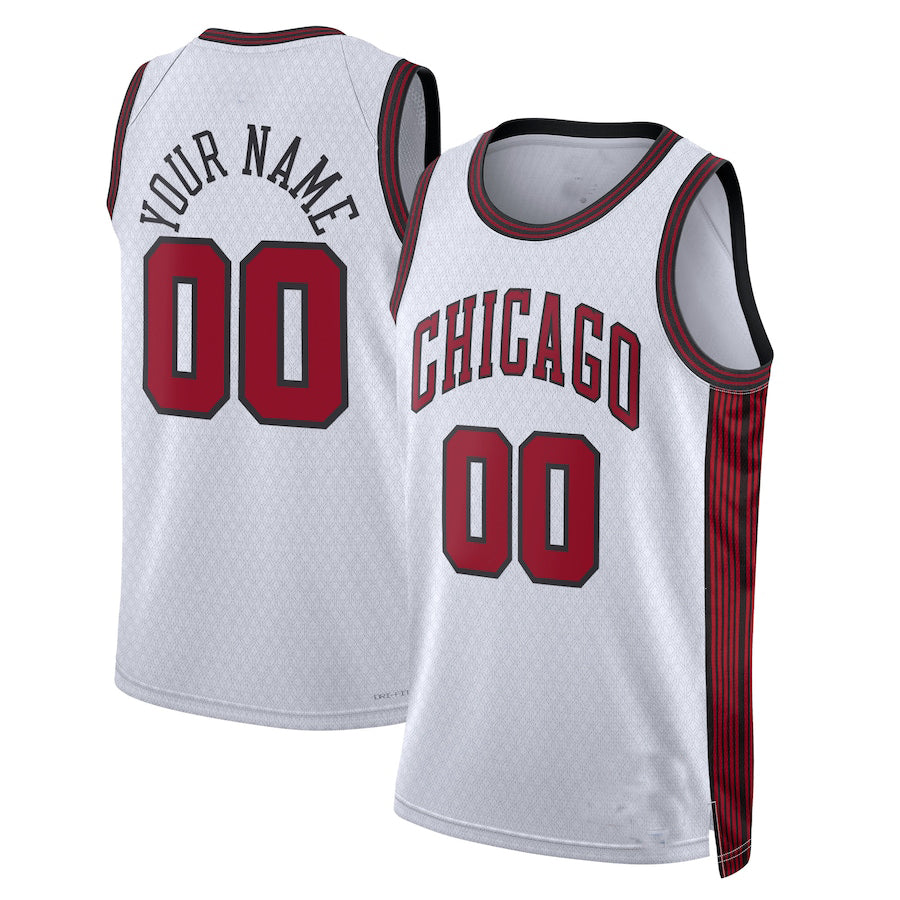 Custom C.Bulls  Unisex 2022-23 Swingman Jersey City Edition White Statement Edition American Stitched Basketball Jersey - Main View