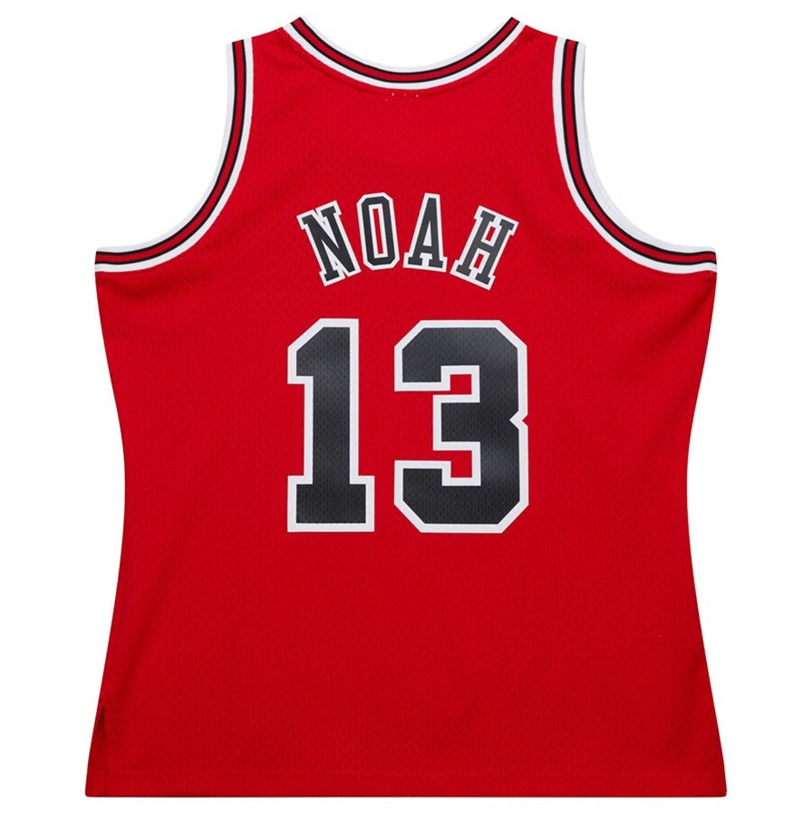C.Bulls #13 Joakim Noah Mitchell & Ness 2013-14 Hardwood Classics Swingman Jersey - Red American Basketball Jersey - Main View