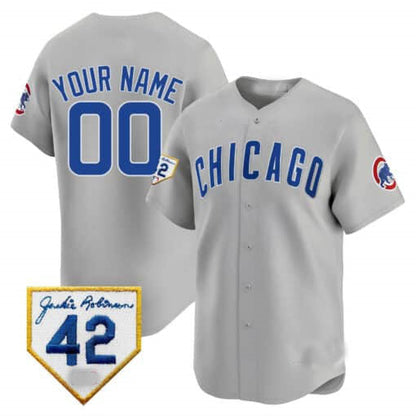 Custom Chicago Cubs 2024 Jackie Robinson Patch Vapor Premier Limited  V2– All Stitched Baseball Jersey view 2