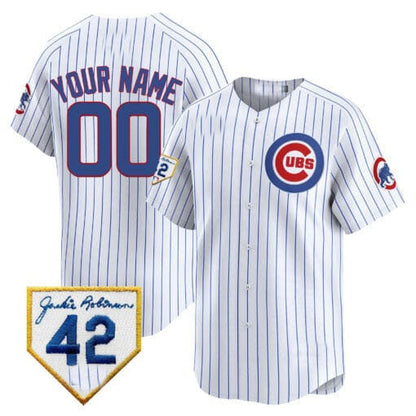 Custom Chicago Cubs 2024 Jackie Robinson Patch Vapor Premier Limited  V2– All Stitched Baseball Jersey view 4
