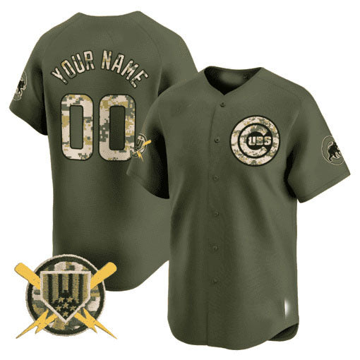 Custom Chicago Cubs Armed Forces Day Vapor Premier Limited– All Stitched Baseball Jersey - Main View