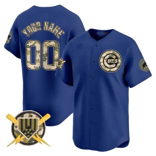 Custom Chicago Cubs Armed Forces Day Vapor Premier Limited– All Stitched Baseball Jersey view 3