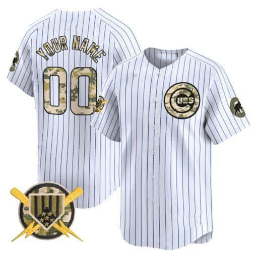 Custom Chicago Cubs Armed Forces Day Vapor Premier Limited– All Stitched Baseball Jersey view 4